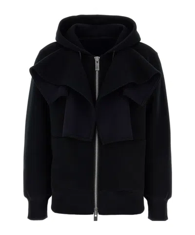 Sacai Hooded Jacket In Black