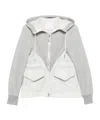 Sacai Sponge Sweat X Nylon Twill Hoodie In Multi