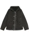 Sacai Cotton Hooded Jacket In Green