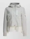 Sacai Hooded Long Sleeve Ribbed Sweatshirt In White