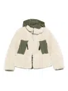 Sacai Eco Shearling And Nylon Jacket In Neutral