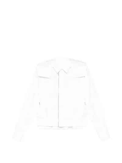 Sacai Hooded Panelled Jacket In White