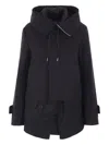 Sacai Double-layer Hooded Jacket In Blue