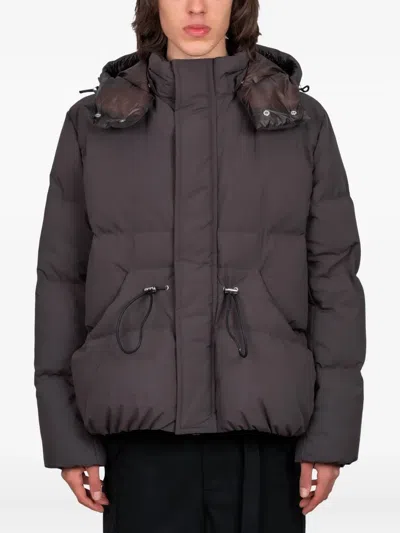 Sacai Hooded Puffer Jacket In Gray