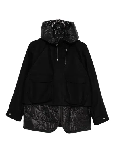 Sacai Sleek Nylon And Wool Jacket For Women In Black