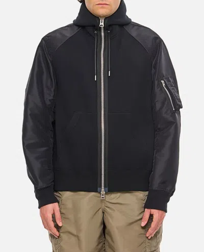 Sacai Hooded Sweatshirt In Black