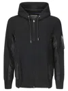Sacai Men's Hybrid Zippered Hoodie In Black