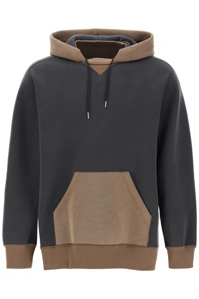 SACAI SACAI HOODED SWEATSHIRT WITH REVERSE MEN