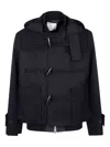 Sacai Hooded Toggle-fastening Jacket In Black