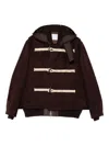 Sacai Brown Wool Melton Bomber Jacket In Brown