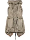 Sacai Hooded Vest In Green