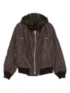 Sacai Hooded Zip-front Bomber Jacket In Brown