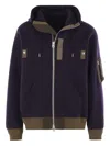 Sacai Men's Sponge Sweat Hoodie In Blue