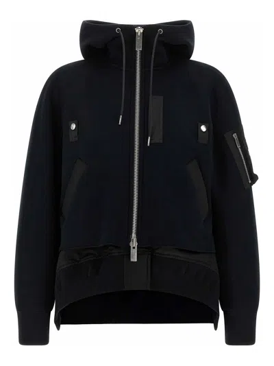 Sacai Black Zip-up Hoodie