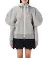 Sacai Balloon Sleeves Hoodie In Grey