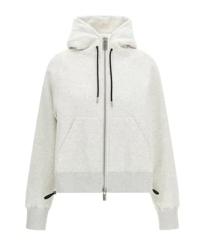 Sacai Hoodie In Cotton Jersey In Neutral
