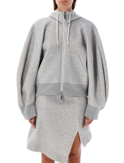 Sacai Women's Hoodie Sponge Fleece In Grey