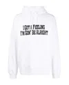 Sacai Slogan-print Cotton Hoodie In White