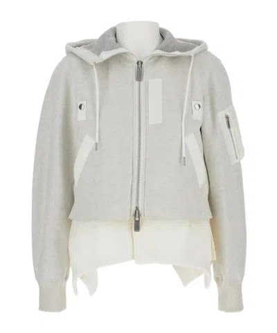 Sacai Asymmetric Jacket In Gray