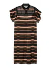 Sacai Horizontal Stripe Dress In Multi