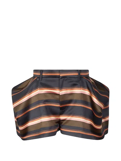 Sacai Horizontal-stripe Shorts In Multi