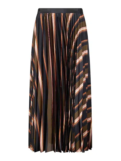 Sacai Horizontal Stripe Skirt In Multi