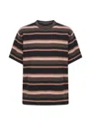 Sacai Multicolor Horizontal Stripe T-shirt In Brown