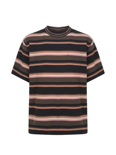 SACAI HORIZONTAL-STRIPE T-SHIRT