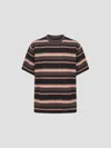 Sacai Multicolor Horizontal Stripe T-shirt In Brown