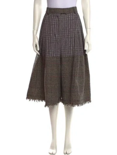 Pre-owned Sacai Houndstooth Print Wide Leg Pants In Multi