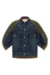 Sacai Buttoned Flap-pockets Denim Jacket In Blue