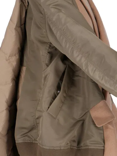 Sacai Hybrid Double-breasted Blazer In 663 Beige X Khaki