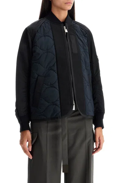 Sacai Hybrid Nylon And Ripstop Jacket In Black