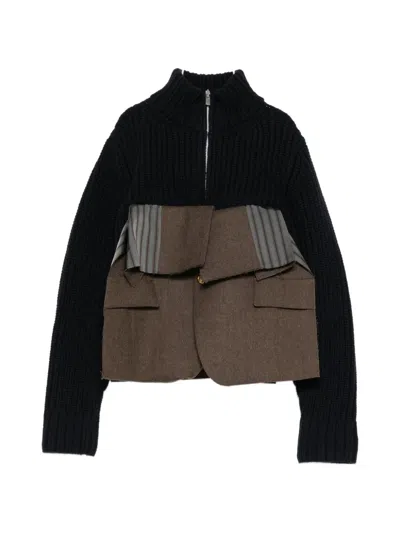 Sacai Hybrid Panelled Jacket In Black