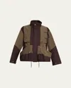Sacai Hybrid Peplum Utility Jacket In Brown