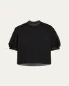 Sacai Hybrid Pinstripe Back Jersey Front T-shirt In Black