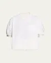 Sacai Layered Crewneck T-shirt In Off White Stripe