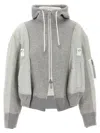 Sacai Sponge Hoodie In Grey