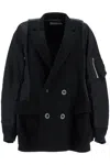 Sacai Long-sleeved Quilted Coat In Black