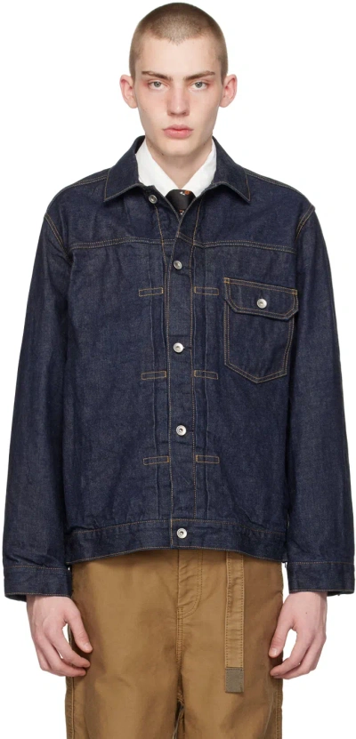 Sacai Indigo Beyondexx Denim Jacket In 499 Indigo