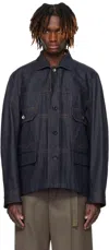 Sacai Indigo Flap Pocket Denim Jacket In 499 Indigo