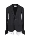 Sacai Women's Suiting X Cotton Poplin Jacket In Black