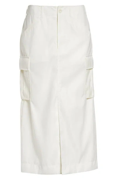 Sacai Insulated Nylon Twill & Satin Cargo Skirt In White