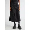 Sacai Nylon-twill Pleated Cargo Midi Skirt In Black