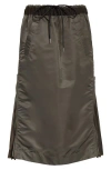 Sacai Insulated Nylon Twill Midi Skirt In Taupe