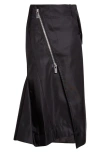 Sacai Insulated Nylon Twill Skirt In Black