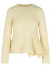 Sacai Ivory Wool Sweater In Neutral