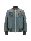 Sacai X Mark Gonzales Appliqué Twill Bomber Jacket In B/khaki