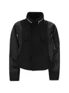Sacai Mixed Media Jacket In Black