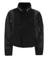 Sacai Mixed Media Jacket In Black